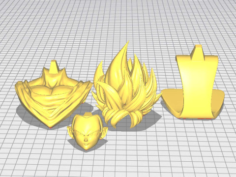 Goku SSJ Blue Bust 3Dプリントモデル