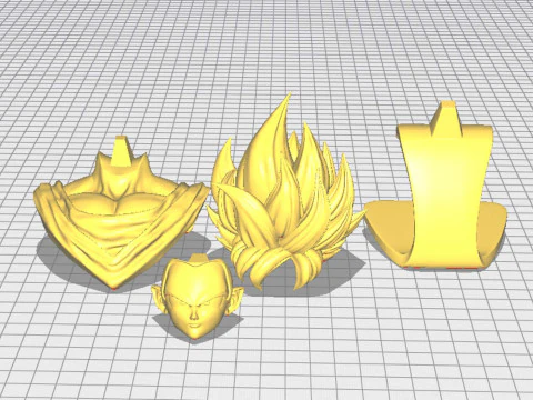 Goku SSJ Blue Bust 3D Print Model
