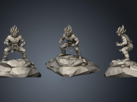 Goku SSJ2 Statue Modelo de Impressão 3D