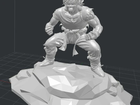 Goku SSJ2 Statue 3D Print Model