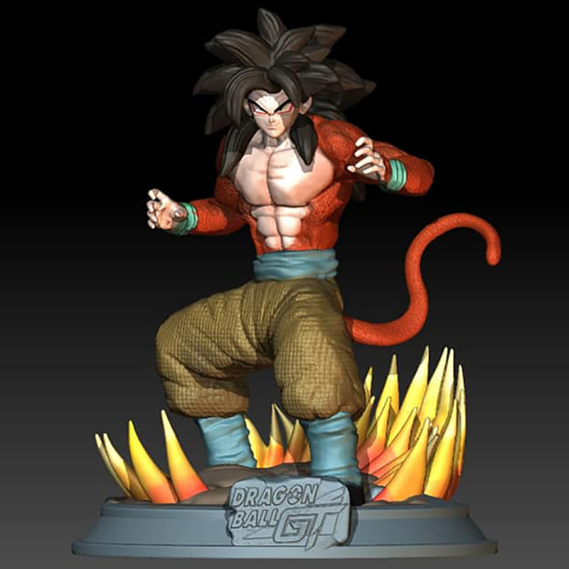 Goku SSJ4 Dragon Ball GT Model Cetak 3D .c4d .max .obj .3ds .fbx .stl .blend 