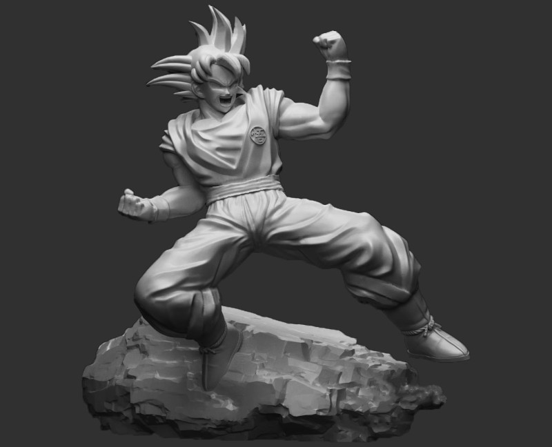 Goku Dragon Ball 3D Print Model .c4d .max .obj .3ds .fbx .stl .blend 