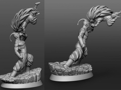 Gotenks vs Super Buu Modèles 3D en vedette