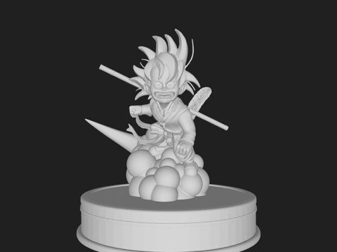 Kid Goku on Nimbus Model Cetak 3D