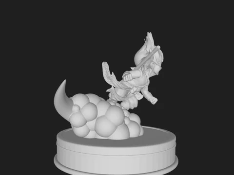 Kid Goku on Nimbus 3D Print Model