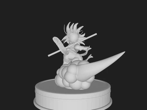 Kid Goku on Nimbus 3D Print Model