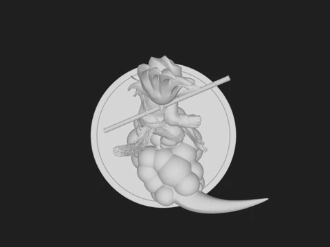 Kid Goku on Nimbus 3D Print Model