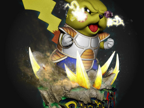 PikachuJin Statue 3D Druckmodell