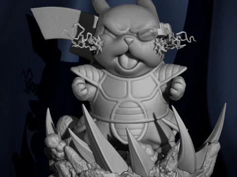 PikachuJin Statue 3D Print Model