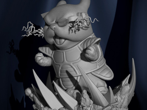 PikachuJin Statue 3D Druckmodell