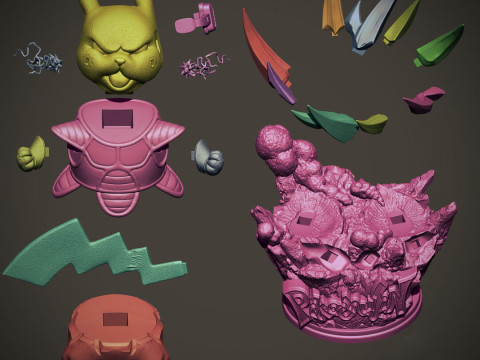 PikachuJin Statue 3D Druckmodell