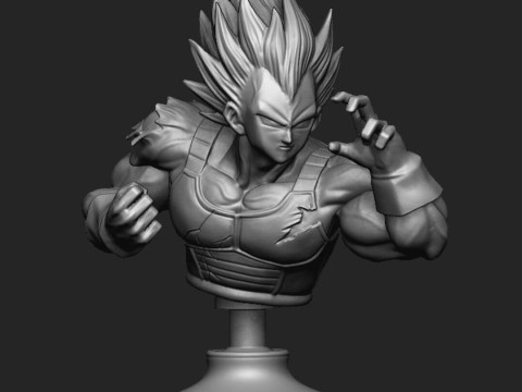 Vegeta Bust Dragon Ball Z 3D Print Model