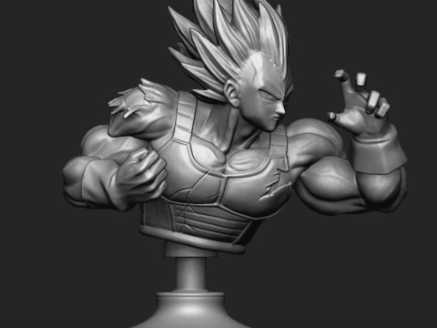 Vegeta Bust Dragon Ball Z 3D Print Model