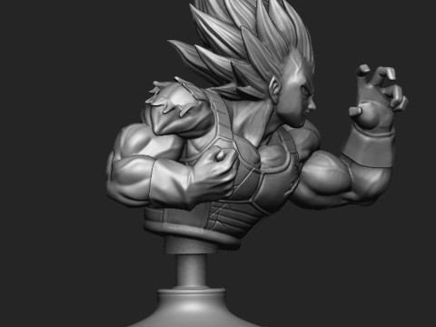 Vegeta Bust Dragon Ball Z 3D Print Model