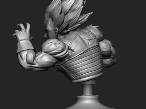 Vegeta Bust Dragon Ball Z 3D Print Model