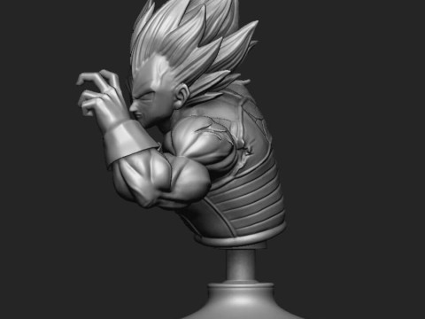 Vegeta Bust Dragon Ball Z 3D Print Model
