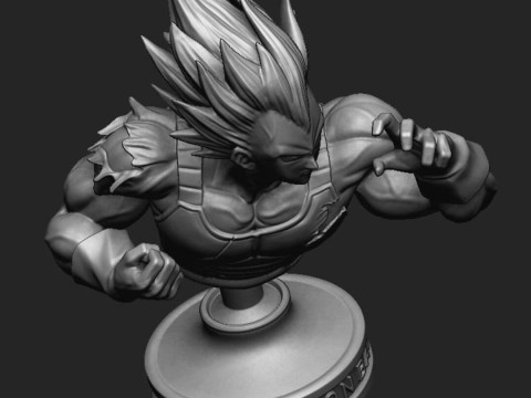 Vegeta Bust Dragon Ball Z 3D Print Model
