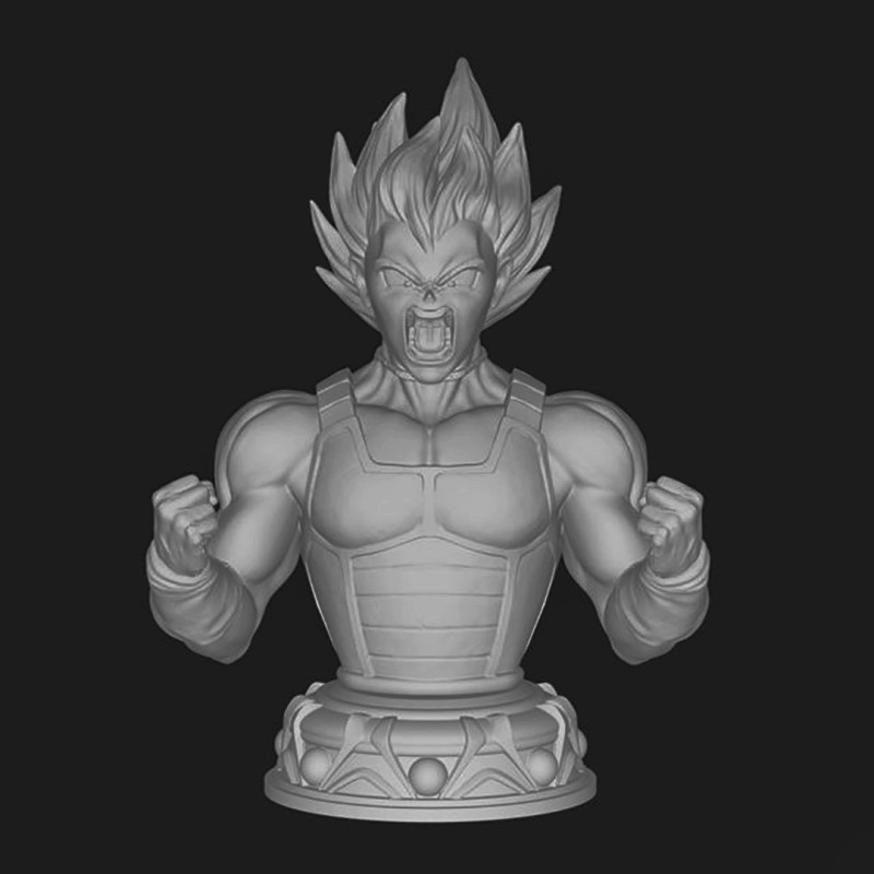 Busto di Vegeta Modello di stampa 3D .c4d .max .obj .3ds .fbx .stl .blend