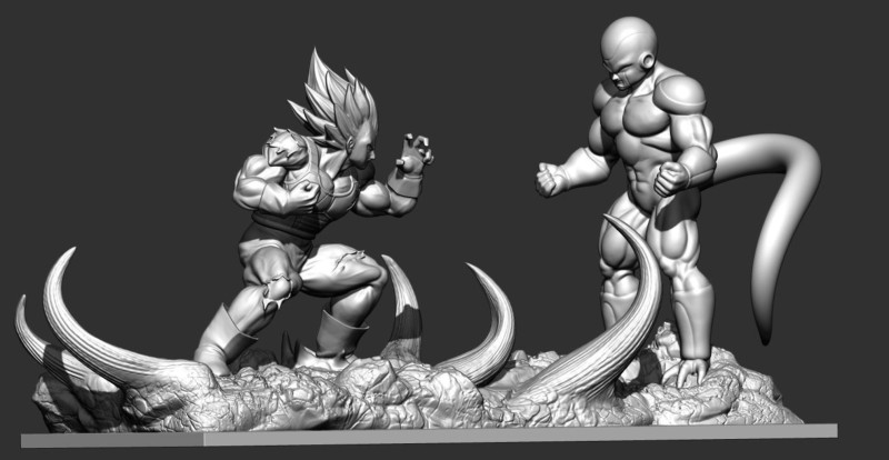 Vegeta contra Freezer Modelo de impresión 3D .c4d .max .obj .3ds .fbx .stl .blend 