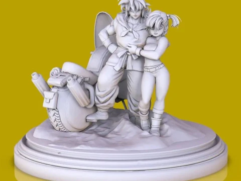 Yamcha e Bulma Modelo de Impressão 3D