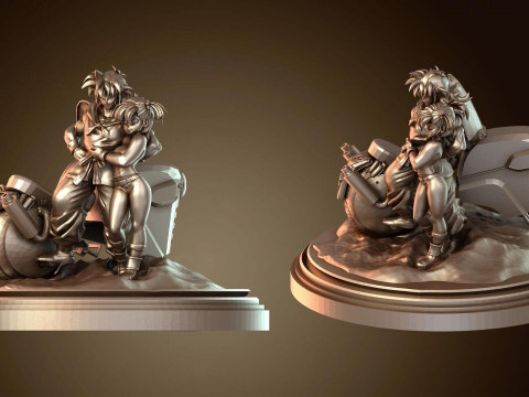 Yamcha ve Bulma 3D Baskı Modeli
