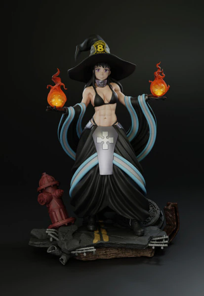 Maki Oze Fire Force 3D Print Model .c4d .max .obj .3ds .fbx .stl .blend