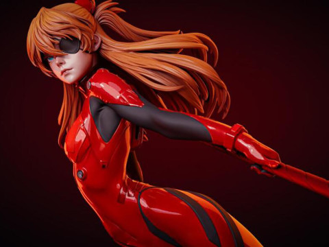 苍龙明日香·兰利 - 新世纪福音战士 3D 打印模型