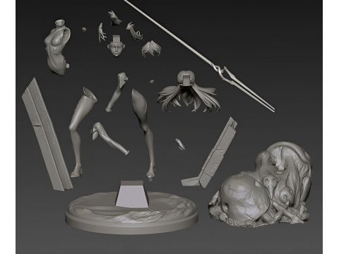 苍龙明日香·兰利 - 新世纪福音战士 3D 打印模型