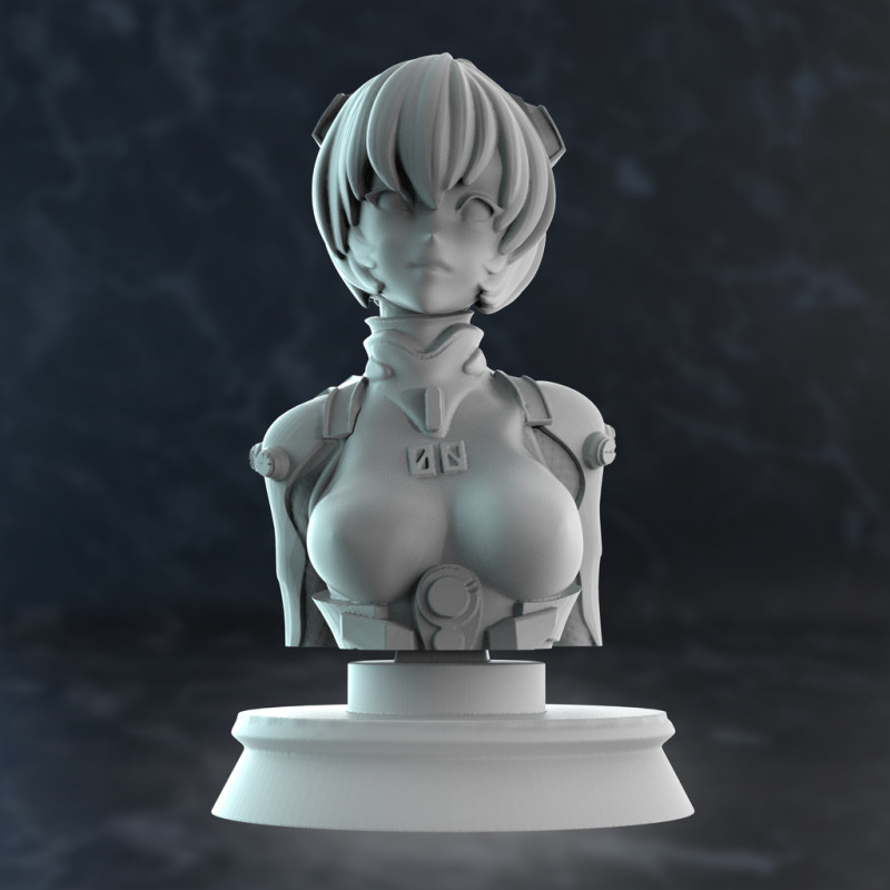Rei Ayanami Bust 3D Print Model .c4d .max .obj .3ds .fbx .stl .blend 