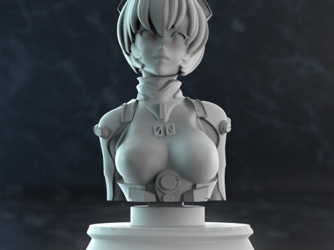 Rei Ayanami Bust 3D Print Model