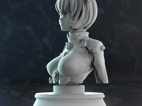 Rei Ayanami Bust 3D Print Model