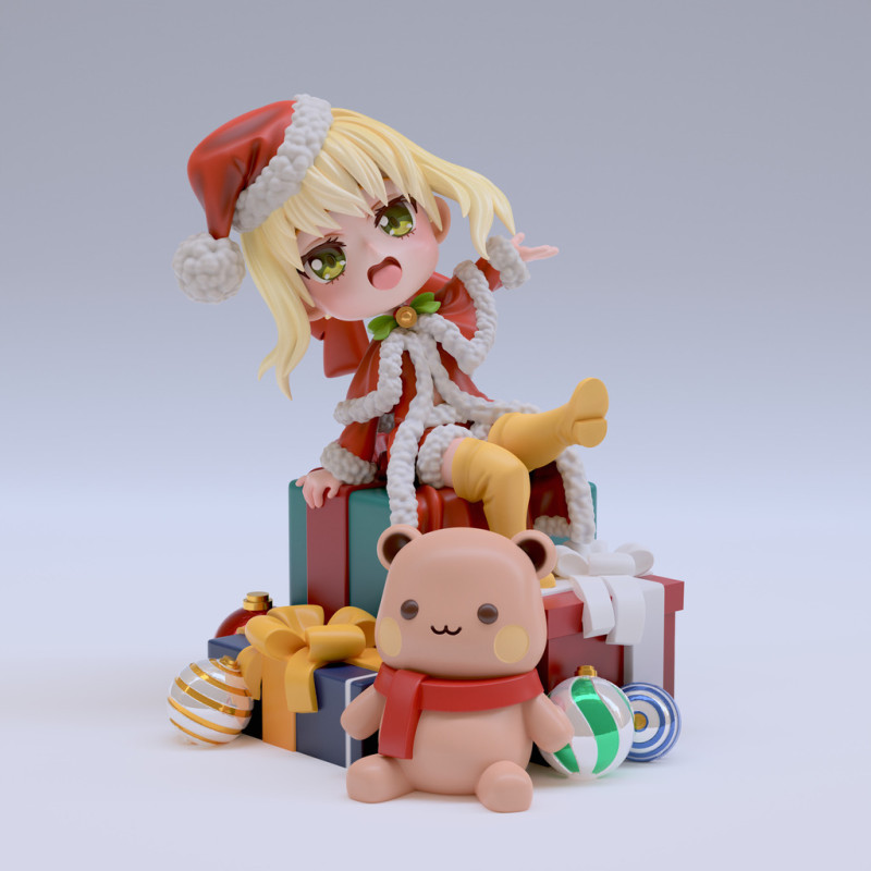 Padoru Padoru 3D Print Model .c4d .max .obj .3ds .fbx .stl .blend