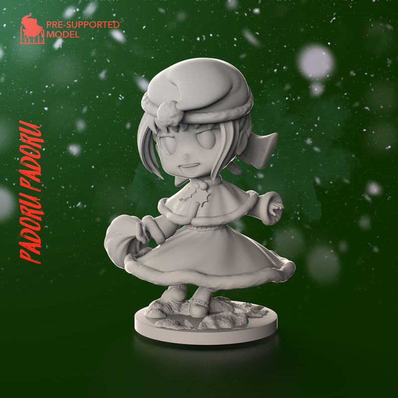 Chibi Padoru Padoru Model Cetak 3D .c4d .max .obj .3ds .fbx .stl .blend 