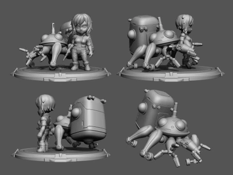 Chibi Motoko Kusanagi - Ghost in the Shell 3D Print Model