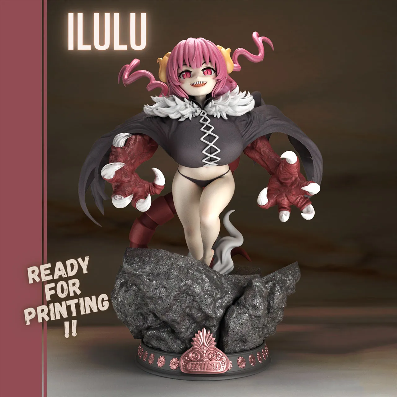 Kobayashi-san Chi No Maid Dragon - Ilulu 3D Print Model .c4d .max .obj .3ds .fbx .stl .blend 