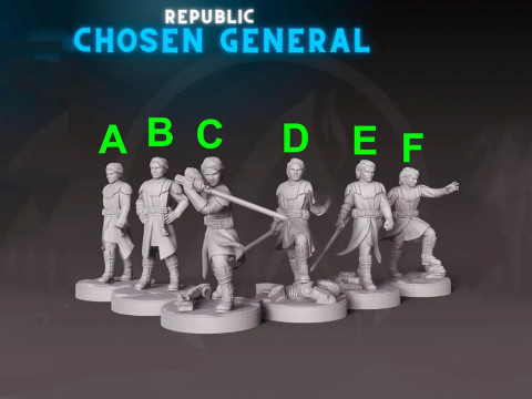 Chosen General 3D Figuries Ready To Print Model Cetak 3D