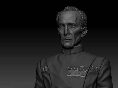 高级星区总督塔金 3D 雕像可供打印 3D 打印模型