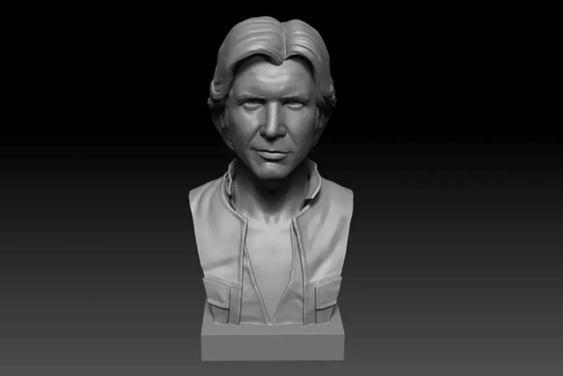 Han Solo Bust 3D Figuries Ready To Print Model do druku 3D .c4d .max .obj .3ds .fbx .stl .blend