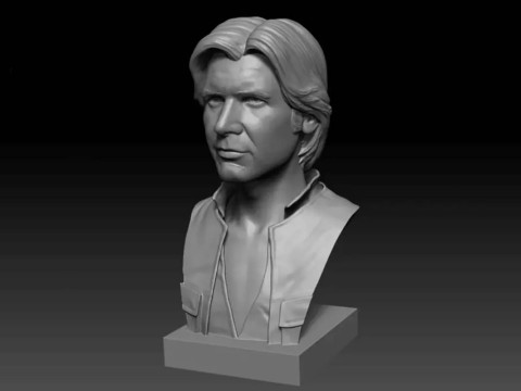 Han Solo Bust 3D Figuries Ready To Print Model do druku 3D