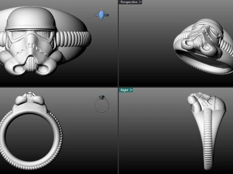 Imprial Storm Trooper Ring Ready To Print 3D Baskı Modeli