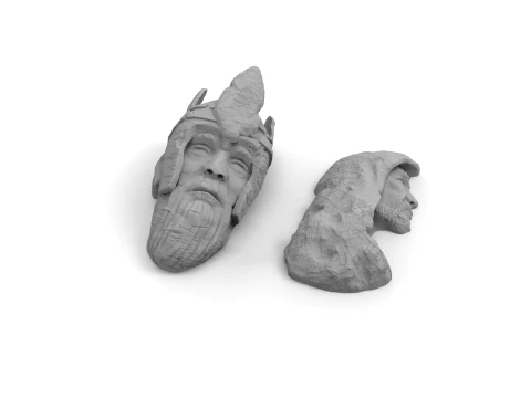 Ancient Ruins Heads 3D Print Model