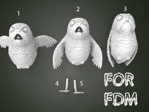 Porg 3D Figuries Ready To Print 3D Print Model