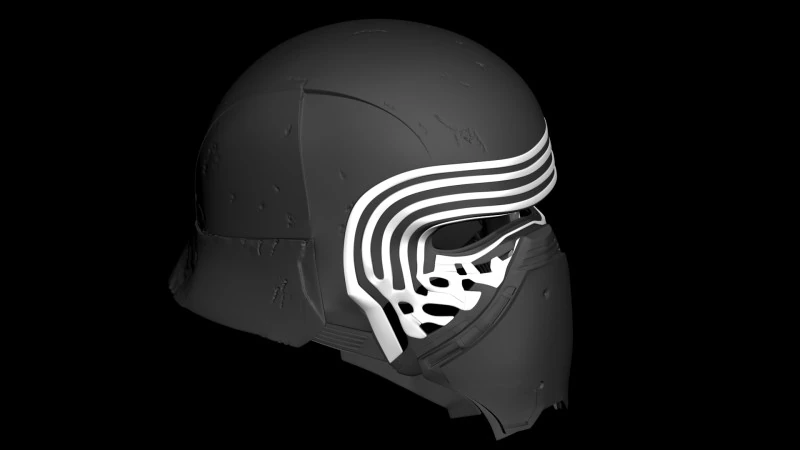 Шлем Кайло Рена 3D готов к печати 3D Принт Модель .c4d .max .obj .3ds .fbx .stl .blend