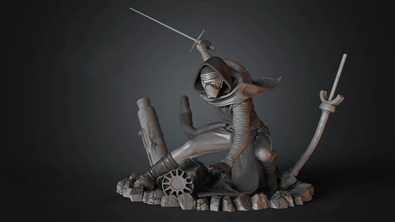 Figuras 3D de Kylo Ren listas para imprimir Modelo de impresión 3D .c4d .max .obj .3ds .fbx .stl .blend 