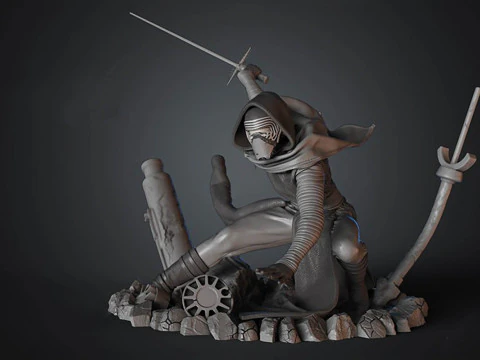 カイロ・レンの 3D フィギュアを印刷する準備ができました 3Dプリントモデル