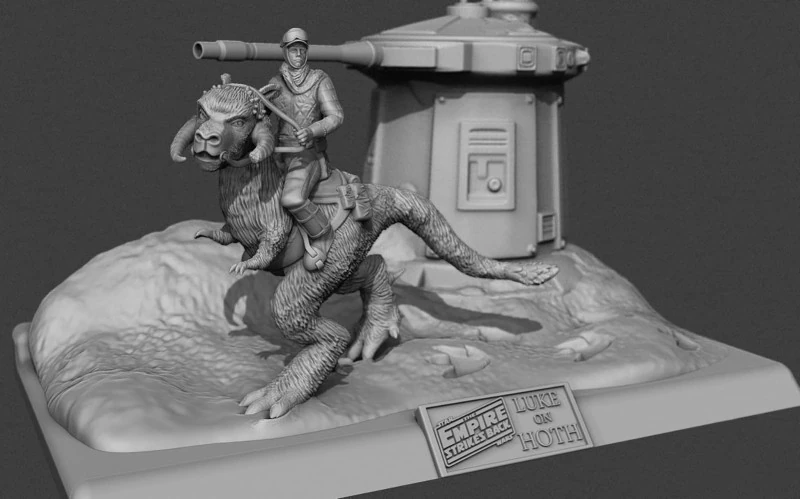 Luke On Hoth Diorama 3D Figuries Ready To Print 3D Print Model .c4d .max .obj .3ds .fbx .stl .blend