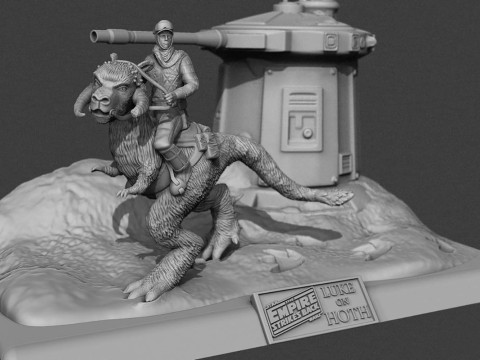 Luke On Hoth Diorama 3D Figuries Ready To Print 3D Print Model