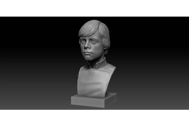 Luke Skywalker Bust 3D Print Model .c4d .max .obj .3ds .fbx .stl .blend 