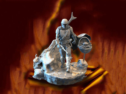 Mandalorian 3D Figuries Ready To Print 3D Print Model