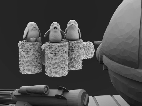 Mandalorian Baby Yoda Christmas Manger Scene 3D Ready To Print 3D 프린트 모델